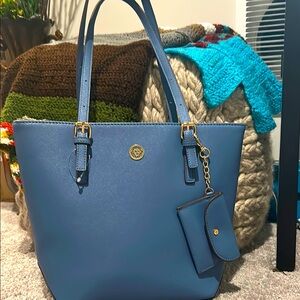 Blue Tote Bag with Keychain